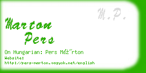 marton pers business card